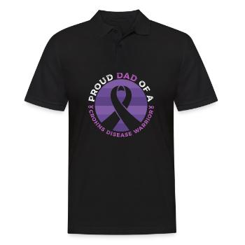 Stolzer Vater Eines Morbus-crohn-kriegers - Männer Poloshirt - Schwarz - Vorne - Kai (181cm)