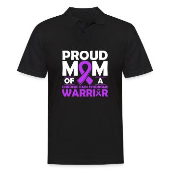 Proud mother of a warrior with chronic - Men's Polo Shirt - black - Front - Kai (181cm)