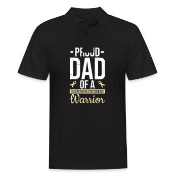 Proud father of a warrior with degenerative - Men's Polo Shirt - black - Front - Kai (181cm)