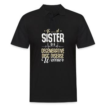 Proud sister of a warrior with degenerative - Men's Polo Shirt - black - Front - Kai (181cm)