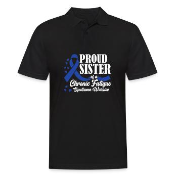 Proud sister of a warrior with chronic - Men's Polo Shirt - black - Front - Kai (181cm)