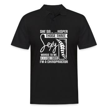 Whisper those thee sey words I'm a Chiropractor - Men's Polo Shirt - black - Front - Kai (181cm)