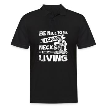 Je craque des cous pour un chiropraticien vivant - Polo Homme - noir - Devant - Kai (181cm)