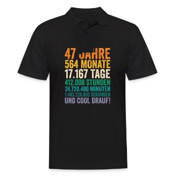 47 Jahre Siebenundvierzigster Geburtstag - Männer Poloshirt - Schwarz - Vorne - Kai (181cm)