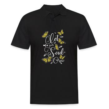 Let your soul grow, Butterfly - Men's Polo Shirt - black - Front - Kai (181cm)