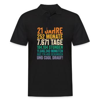 21 Jahre Einundzwanzigster Geburtstag - Männer Poloshirt - Schwarz - Vorne - Kai (181cm)