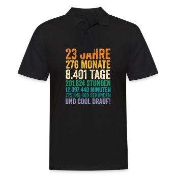 23 Jahre Dreiundzwanzigster Geburtstag - Männer Poloshirt - Schwarz - Vorne - Kai (181cm)