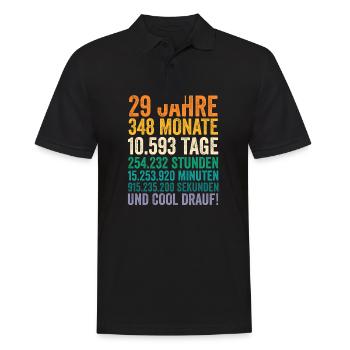 29 Jahre Neunundzwanzigster Geburtstag - Männer Poloshirt - Schwarz - Vorne - Kai (181cm)