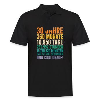 30 Jahre Dreißigster Geburtstag - Männer Poloshirt - Schwarz - Vorne - Kai (181cm)
