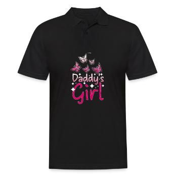 For the daughter Daddys girl, little Butterfly - Männer Poloshirt - Schwarz - Vorne - Kai (181cm)