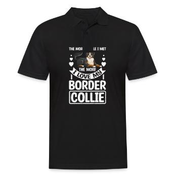 Je n’aime pas les gens J’aime mon border collie - Polo Homme - noir - Devant - Kai (181cm)
