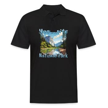 Yosemite National Park: Bunte Landschaft im - Männer Poloshirt - Schwarz - Vorne - Kai (181cm)