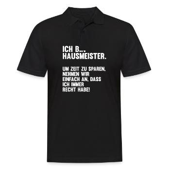 Hauswart Haustechniker Hausmeister - Männer Poloshirt - Schwarz - Vorne - Kai (181cm)