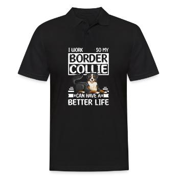Travailler dur Border Collie peut avoir une vie meilleure - Polo Homme - noir - Devant - Kai (181cm)