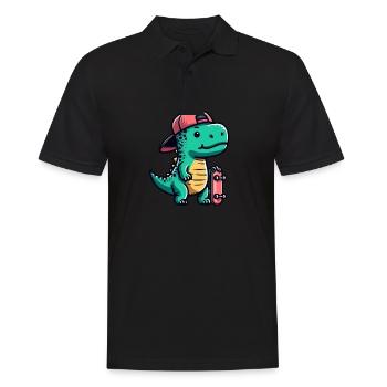 T-Rex Skateboarder: un amusant et créatif - Polo Homme - noir - Devant - Kai (181cm)