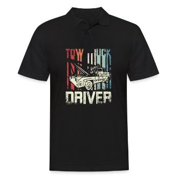 Cool Retro Vintage Tow truck Driver - Männer Poloshirt - Schwarz - Vorne - Kai (181cm)