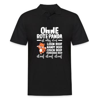 Roter Panda - Männer Poloshirt - Schwarz - Vorne - Kai (181cm)