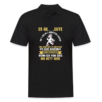 Kuh Langschläfer Sportmuffel Morgenmuffel Lustige - Männer Poloshirt - Schwarz - Vorne - Kai (181cm)