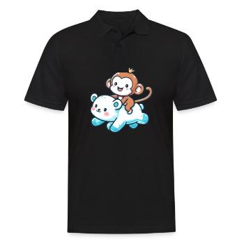 Ours polaire Mignon Singe de Compagnie - Polo Homme - noir - Devant - Kai (181cm)