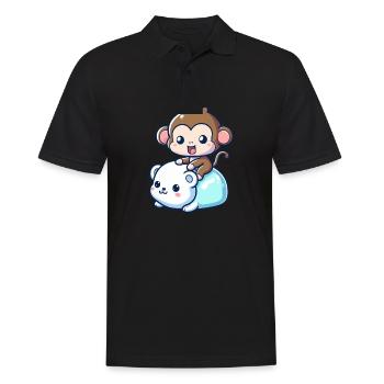 Ours polaire Mignon Singe de Compagnie - Polo Homme - noir - Devant - Kai (181cm)