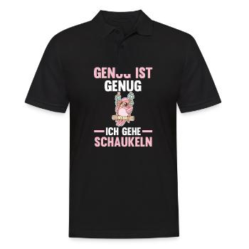 Eule Genug Ist Genug Ich Gehe Schaukeln - Männer Poloshirt - Schwarz - Vorne - Kai (181cm)