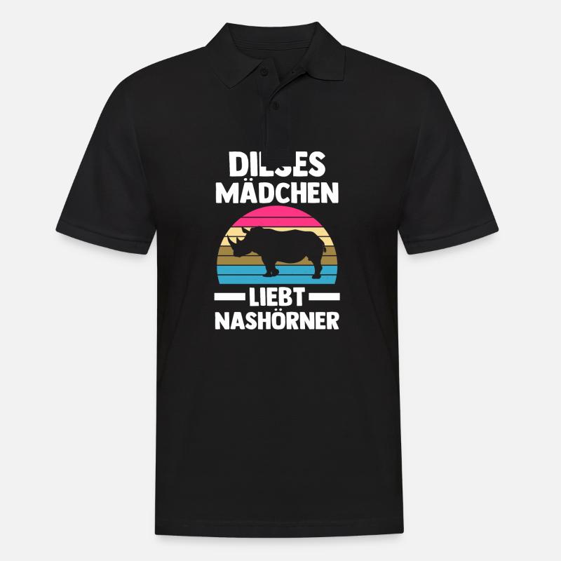 Nashorn - Männer Poloshirt - Schwarz