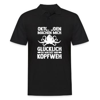 Tintenfisch Oktopus - Männer Poloshirt - Schwarz - Vorne - Kai (181cm)