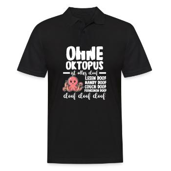 Tintenfisch Oktopus - Männer Poloshirt - Schwarz - Vorne - Kai (181cm)