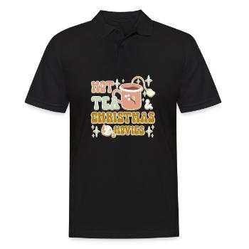 Hot tea and christmas movies - Männer Poloshirt - Schwarz - Vorne - Kai (181cm)