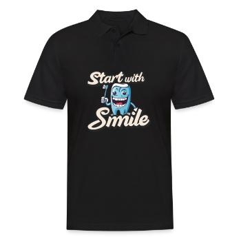 Start With Smile - Men's Polo Shirt - black - Front - Kai (181cm)