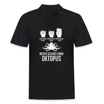 Tintenfisch Oktopus - Männer Poloshirt - Schwarz - Vorne - Kai (181cm)