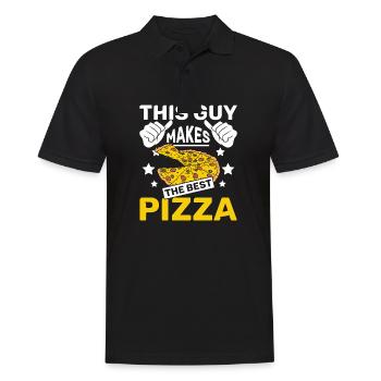 This guy makes the best pizza - Men's Polo Shirt - black - Front - Kai (181cm)