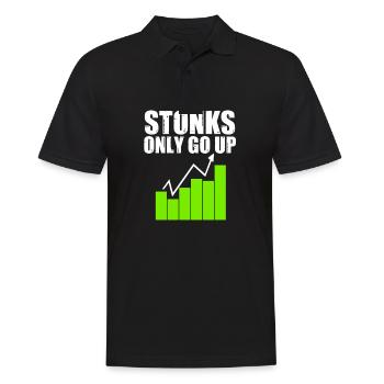 Stonks Only Go Up Parody Stock Market Enthusiasts - Männer Poloshirt - Schwarz - Vorne - Kai (181cm)