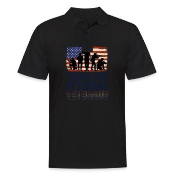 Patriotique MERCI AUX ANCIENS COMBATTANTS et aux soldats - Polo Homme - noir - Devant - Kai (181cm)