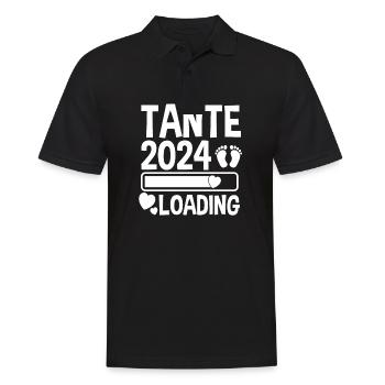 Werdende Tante 2024 - Männer Poloshirt - Schwarz - Vorne - Kai (181cm)
