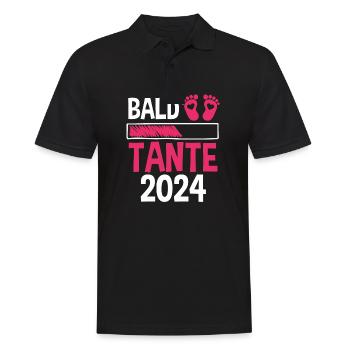 Werdende Tante 2024 - Männer Poloshirt - Schwarz - Vorne - Kai (181cm)