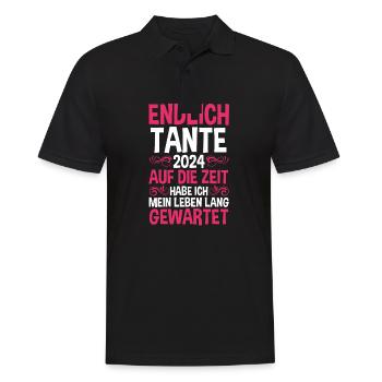 Werdende Tante 2024 - Männer Poloshirt - Schwarz - Vorne - Kai (181cm)