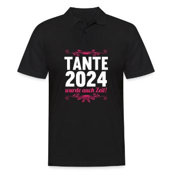 Werdende Tante 2024 - Männer Poloshirt - Schwarz - Vorne - Kai (181cm)