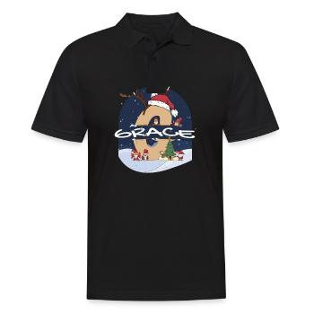 Nom de grâce génial w chapeau de père Noël dans le thème de Noël - Polo Homme - noir - Devant - Kai (181cm)