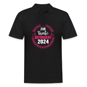 Werdende Tante 2024 - Männer Poloshirt - Schwarz - Vorne - Kai (181cm)