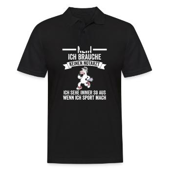 Sportmuffel Morgenmuffel Lustige Sprüche - Männer Poloshirt - Schwarz - Vorne - Kai (181cm)