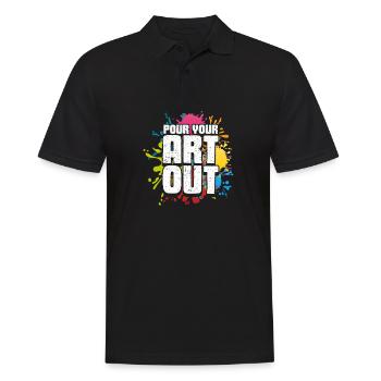 Pour your art out - Men's Polo Shirt - black - Front - Kai (181cm)