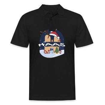 Impressionnant nom Haas w chapeau de père Noël dans le thème de Noël - Polo Homme - noir - Devant - Kai (181cm)