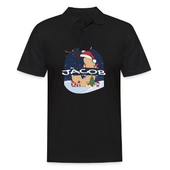 Toller Jakob Name mit Weihnachtsmütze im Weihnachtsthema - Männer Poloshirt - Schwarz - Vorne - Kai (181cm)