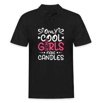 Only cool girls make candles - Männer Poloshirt - Schwarz - Vorne - Kai (181cm)