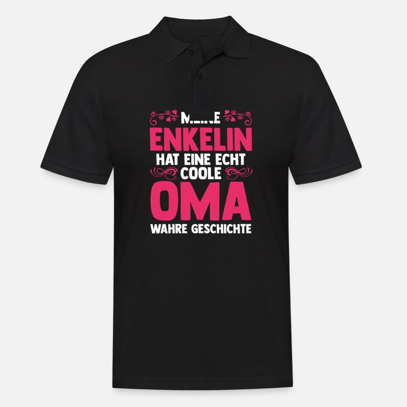 Oma Großmutter Enkelkind Enkelin - Männer Poloshirt - Schwarz