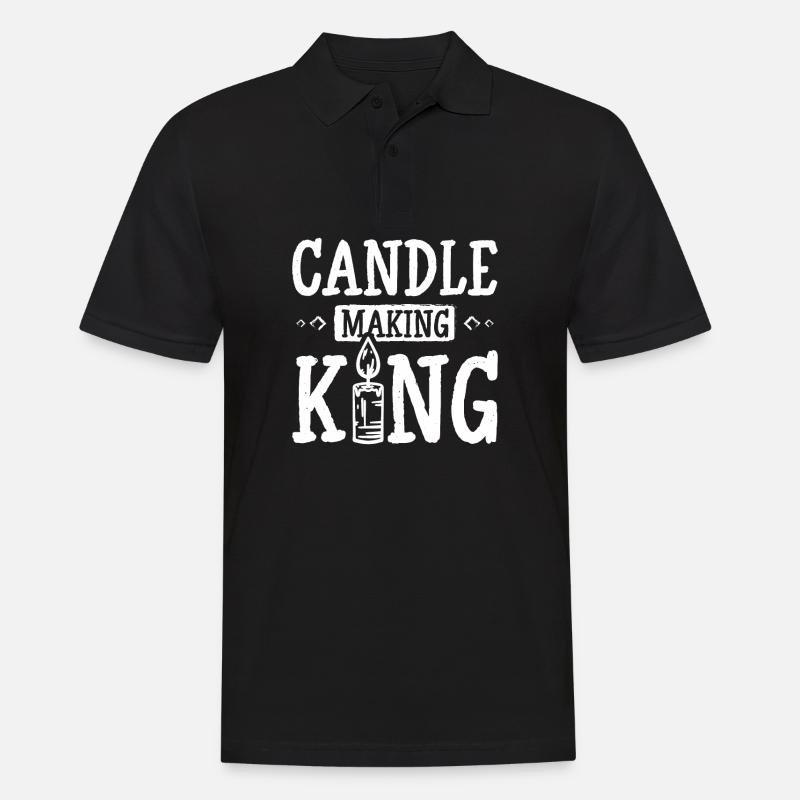 Candle making king - Männer Poloshirt - Schwarz