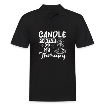 Candle making is my therapy - Männer Poloshirt - Schwarz - Vorne - Kai (181cm)