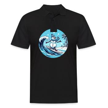 Bonhomme de neige d’hiver Surfeur Vagues de glace Snowland Mouton - Polo Homme - noir - Devant - Kai (181cm)