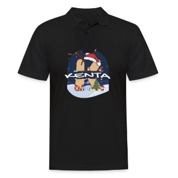 Impressionnant Kenta nom w chapeau de père Noël dans le thème de Noël - Polo Homme - noir - Devant - Kai (181cm)